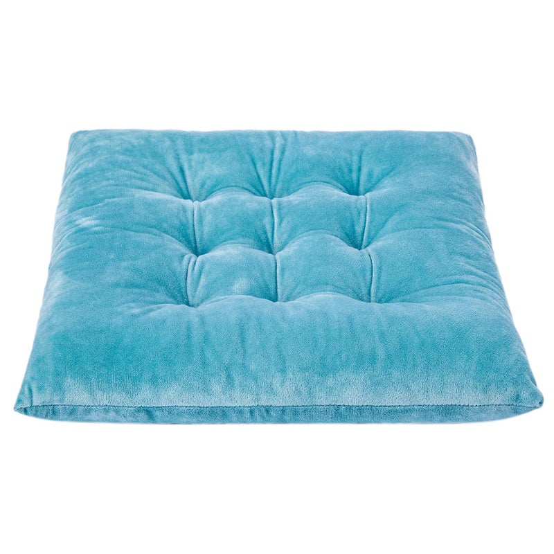 WONDER MIRACLE 4 Pack Seat Cushion/Chair Cushion Pads for Dining Chairs, Office Chair, Floor, Machine Wash & Dryer Friendly (Flannel 16"Ã—16", Light Blue) - Image 4